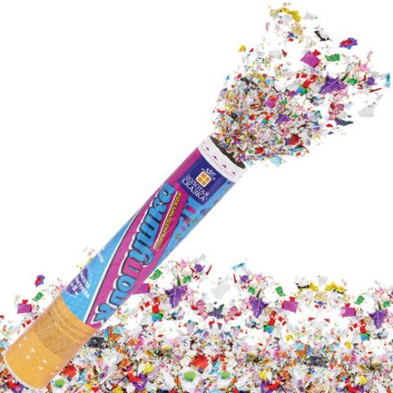 Хлопушка пневматическая 30 см "Party Mix", фольга, конфетти, ассорти, ЗОЛОТАЯ СКАЗКА, 592465