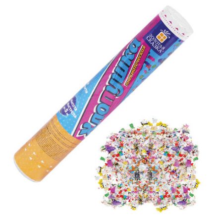 Хлопушка пневматическая 30 см "Party Mix", фольга, конфетти, ассорти, ЗОЛОТАЯ СКАЗКА, 592465