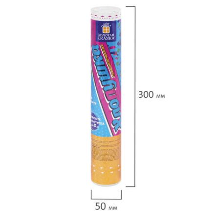 Хлопушка пневматическая 30 см "Party Mix", фольга, конфетти, ассорти, ЗОЛОТАЯ СКАЗКА, 592465