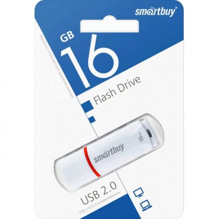 Флеш-память SmartBuy Crown 16 Gb USB 2.0 белая Флеш-память SmartBuy Crown 16 Gb USB 2.0 белая