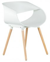Стул обеденный DOBRIN ALIEN, ножки светлый бук, цвет белый (W-02)