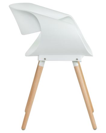 Стул обеденный DOBRIN ALIEN, ножки светлый бук, цвет белый (W-02)