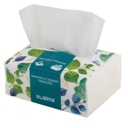 Салфетки косметические 200 шт. в упаковке, 2 слоя, 13,5х19 см, LAIMA PREMIUM UNIT PACK, 116357