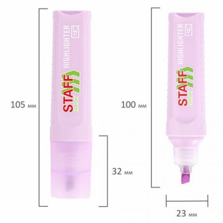 Набор текстовыделителей 4 ПАСТЕЛЬНЫХ ЦВЕТА, STAFF "EVERYDAY HL-707", линия 1-5 мм, скошенный наконечник, 152549