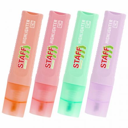 Набор текстовыделителей 4 ПАСТЕЛЬНЫХ ЦВЕТА, STAFF "EVERYDAY HL-707", линия 1-5 мм, скошенный наконечник, 152549