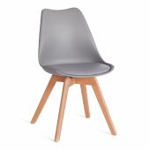 Стул TULIP (mod. 73-1) дерево/пластик/экокожа, 47,5x55x80 см, Серый (Grey)