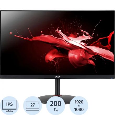 Монитор Acer Nitro (UM.HX1CD.102)27/FHD/IPS/200Hz/250cd/0,5ms/HDMI/DP Монитор Acer Nitro (UM.HX1CD.102)27/FHD/IPS/200Hz/250cd/0,5ms/HDMI/DP