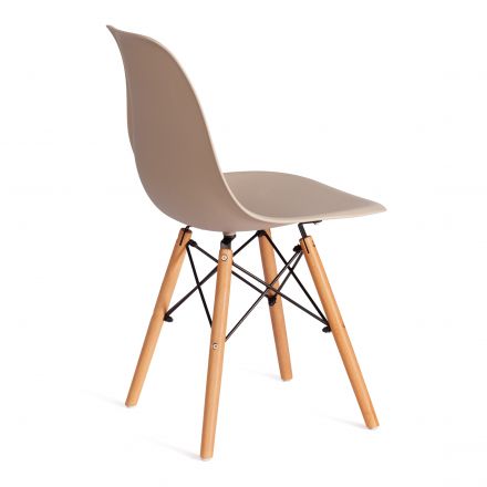 Стул Tetchair CINDY (EAMES) (mod. 1801) дерево бук/металл/сиденье пластик, 45x51x82 см, Beige (Бежевый)