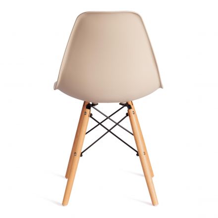 Стул Tetchair CINDY (EAMES) (mod. 1801) дерево бук/металл/сиденье пластик, 45x51x82 см, Beige (Бежевый)
