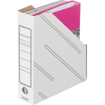 Вертикальный накопитель Attache картонный белый ширина 75 мм (2 штуки в упаковке) Вертикальный накопитель Attache картонный белый ширина 75 мм (2 штуки в упаковке)