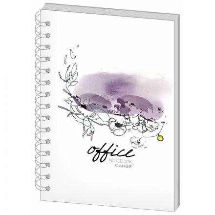 Бизнес-тетрадь Canbe Office Flowers А5 60 листов в клетку на спирали (140х185 мм)