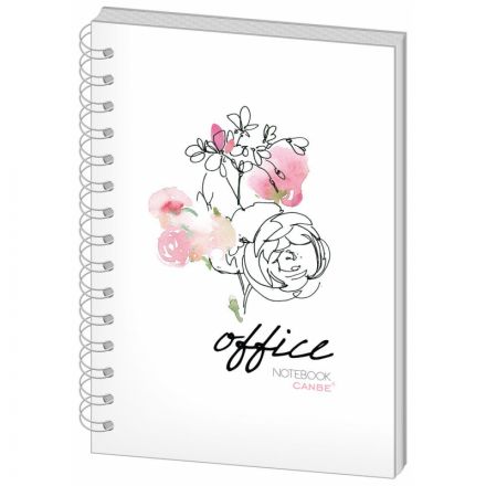 Бизнес-тетрадь Canbe Office Flowers А5 60 листов в клетку на спирали (140х185 мм)