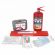Набор автомобилиста АВТО: аптечка, огнетушитель ОП-2, знак аварийный остановки, трос буксировочный, перчатки с ПВХ, 3757