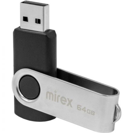 Флеш-память Mirex USB SWIVEL BLACK 64Gb (13600-FMURUS64 )