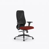 Кресло SynchroSit 8 B2-9D - X2+Bahama /Uh00/Wh12/D02P(M18.B11.G19.W02) Черный-Красный