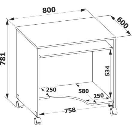 Стол компьютерный Сокол КСТ-15 Дуб сонома