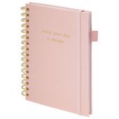 Бизнес-тетрадь на гребне А5 148х216 мм, BRAUBERG "Calipso" под кожу, резинка, клетка, 80 л., розовая, 116251 Бизнес-тетрадь на гребне А5 148х216 мм, BRAUBERG "Calipso" под кожу, резинка, клетка, 80 л., розовая, 116251