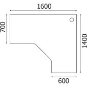 Стол угловой Этюд Т20.34 (045,046,306) правый бук 55 1600х1400