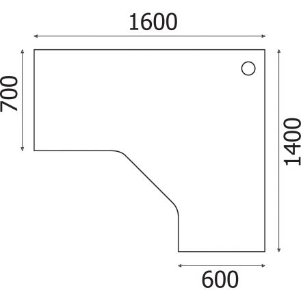 Стол угловой Этюд Т20.34 (045,046,306) правый бук 55 1600х1400