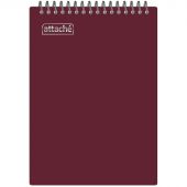 Блокнот А4 80л Attache гребень клетка пластик бордов с тиснением Блокнот А4 80л Attache гребень клетка пластик бордов с тиснением