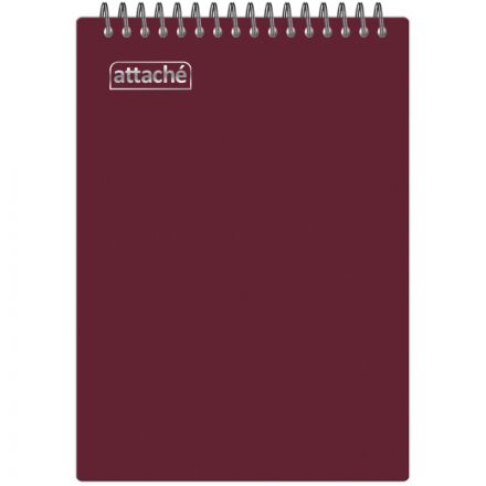 Блокнот А4 80л Attache гребень клетка пластик бордов с тиснением Блокнот А4 80л Attache гребень клетка пластик бордов с тиснением