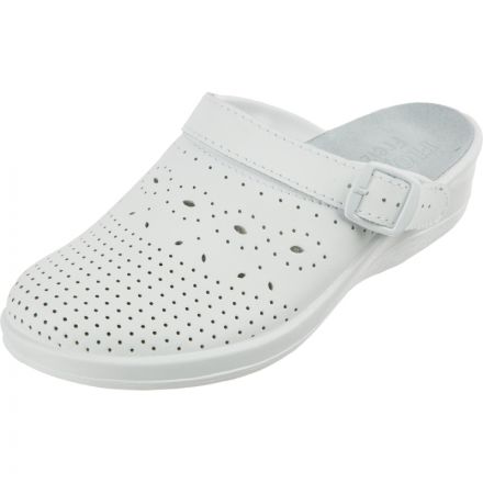 Сабо Яна женские из натуральной кожи белые (размер 40)