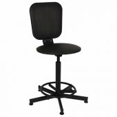 Стул кресло кассира, ресепшен РС37, на винте, без подлокотников, кожзам, черное