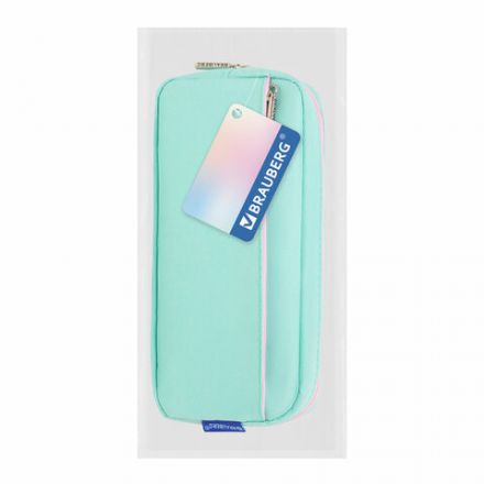 Пенал мягкий BRAUBERG PASTEL, 2 отделения, мятный, 21х9,5х5 см, 272275 Пенал мягкий BRAUBERG PASTEL, 2 отделения, мятный, 21х9,5х5 см, 272275