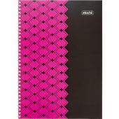 Тетрадь общая А4 60л Attache Персия Фукс/Черн клет, 65г, греб, ВД-лак