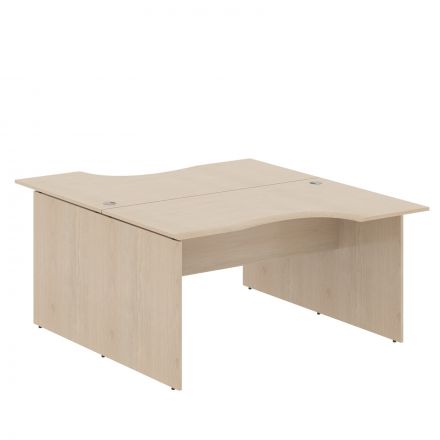 Стол 2-х местный эргономичный W2CET 149.1 Бук Тиара 1400х1806х750 WAVE Стол 2-х местный эргономичный W2CET 149.1 Бук Тиара 1400х1806х750 WAVE