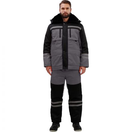 Костюм рабочий зимний муж з03-КПК сер/черн (р.56-58) 170-176 Костюм рабочий зимний муж з03-КПК сер/черн (р.56-58) 170-176