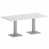 Home Office Стол прямоугольный VR.SP-5-180.2 Белый бриллиант/Серый металл 1800*900*753