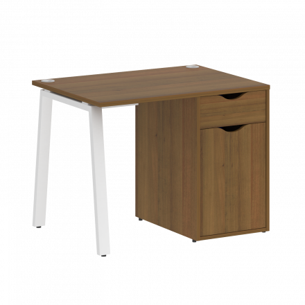 Home Office Стол письменный VR.SP-3-98.1.A Орех/Белый металл 980*720*750