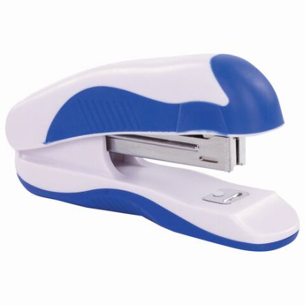 Степлер №10 BRAUBERG "JET PRO", до 12 листов, эргономичный, бело-синий, 228582