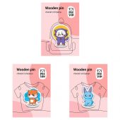 Набор деревянных значков MESHU "Sweet company", каширование, 3шт. Набор деревянных значков MESHU "Sweet company", каширование, 3шт.