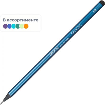 Карандаш чернографитный Attache Selection Galactic HB кругл,б/ласт,в асс Карандаш чернографитный Attache Selection Galactic HB кругл,б/ласт,в асс