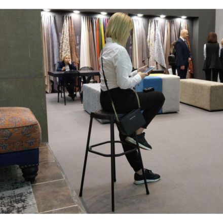 Стул барный EL_SHT-S48 пластик черный муар