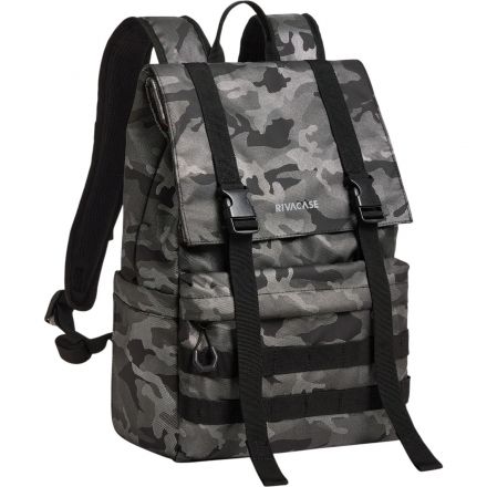 Рюкзак для ноутбука RIVACASE 7621 grey camo Sherwood-ECO Rolltop 15л, 15.6