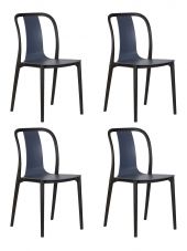 Набор 4 шт Стул обеденный DOBRIN ADAM, черный/серо-голубой
