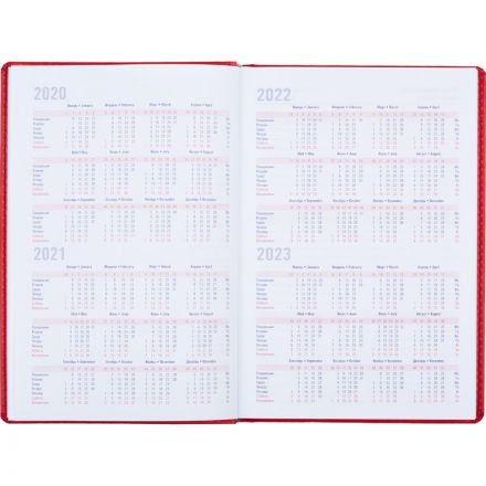 Ежедневник недатированный красный,А5,143х210мм,176л,ATTACHE Сиам