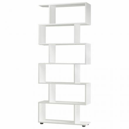 Стеллаж BRABIX "Scandi SH-008", 730х250х1760 мм, 6 секций, ЛДСП, белый, 641897, ЦБ013658-1