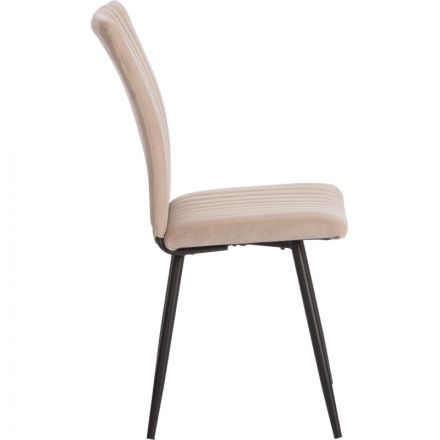 Стул Комус Мебель Fresno велюр , 50х55х93, бежевый/черный