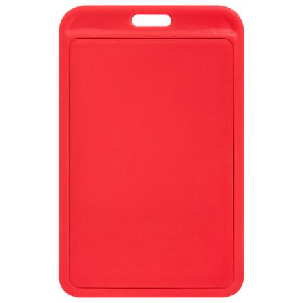 Бейдж вертикальный (85х54 мм), красный, МАТОВАЯ ПОВЕРХНОСТЬ, BRAUBERG EXTRA, 238816