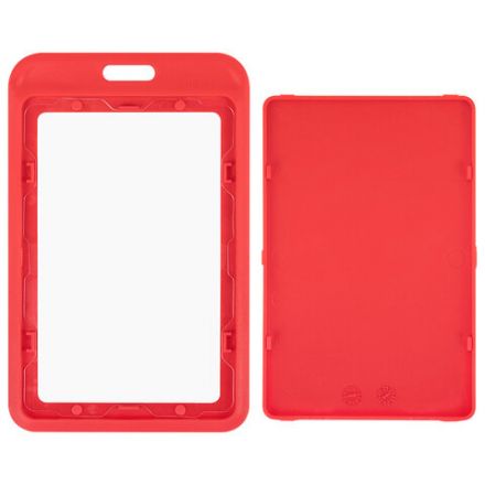 Бейдж вертикальный (85х54 мм), красный, МАТОВАЯ ПОВЕРХНОСТЬ, BRAUBERG EXTRA, 238816