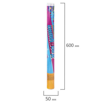 Хлопушка пневматическая 60 см "XXL ЗВЕЗДЫ", фольга, ассорти, ЗОЛОТАЯ СКАЗКА, 592466