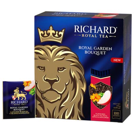 Чай RICHARD "Royal Garden Bouquet" черный с яблоком и мятой, 100 пакетиков по 1,7 г, 102737 Чай RICHARD "Royal Garden Bouquet" черный с яблоком и мятой, 100 пакетиков по 1,7 г, 102737