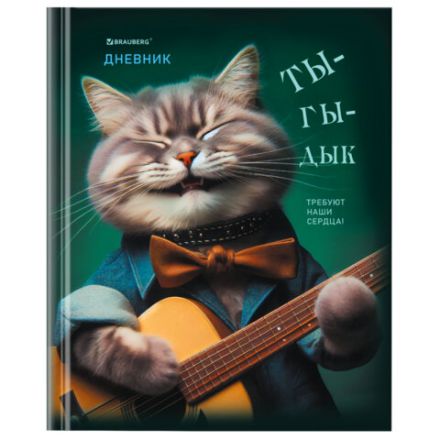 Дневник 5-11 класс 48 л., твердый, BRAUBERG, глянцевая ламинация, с подсказом, "Ты-Гы-Дык", 107184