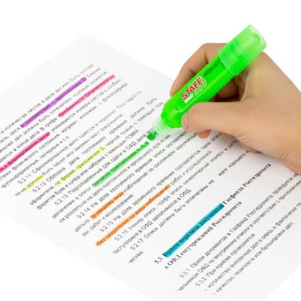 Набор текстовыделителей 6 НЕОНОВЫХ ЦВЕТОВ, STAFF "EVERYDAY HL-707", линия 1-5 мм, скошенный наконечник, 152550