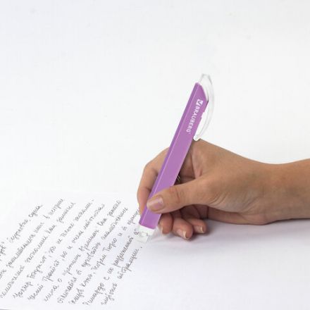 Ластик выдвижной + 2 сменных ластика BRAUBERG "TRIOS", 124х12х12 мм, лавандовый корпус, 272691