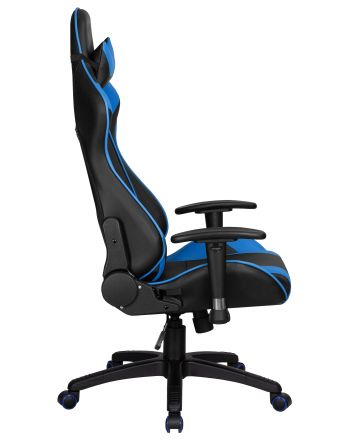 Кресло игровое DOBRIN BRIAN, черно-синяя экокожа